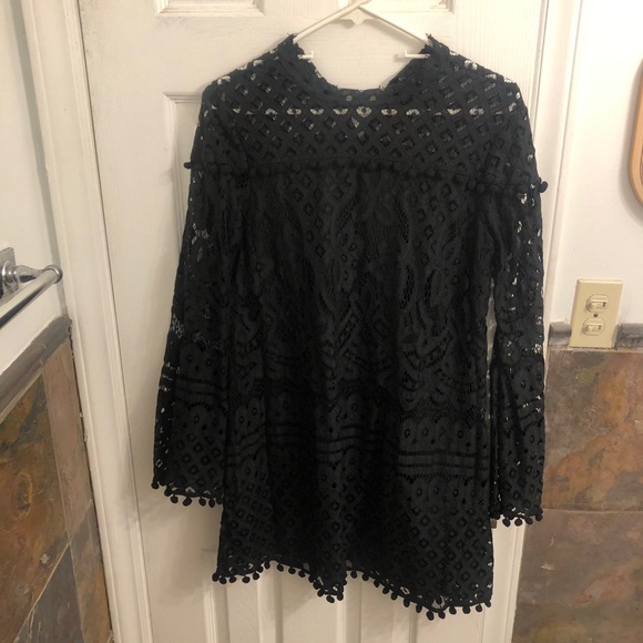 Dresses & Skirts - Little lacy black dress with bell sleeves